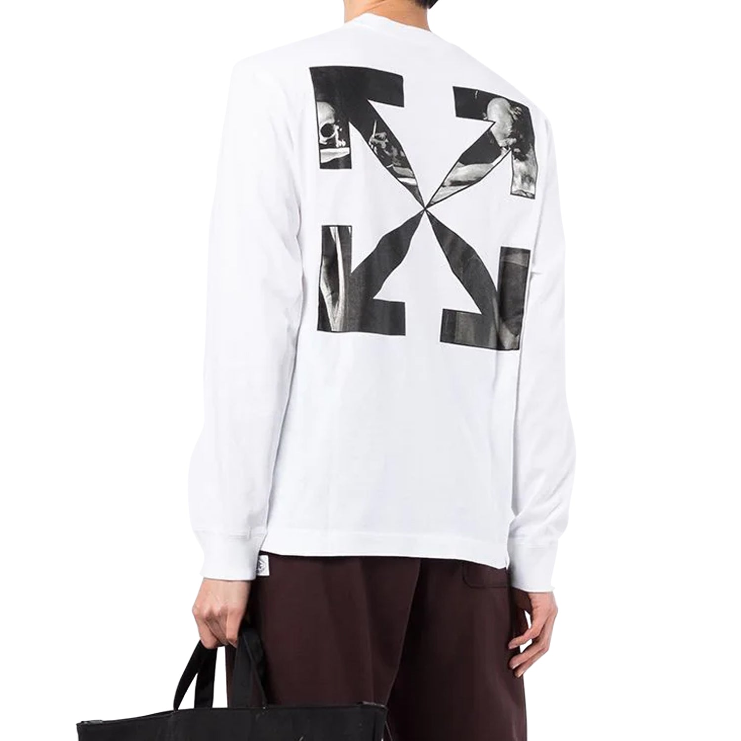 Off-white Caravag Arrow Skate L/s Tee Mens Style : Omab064c99jer00