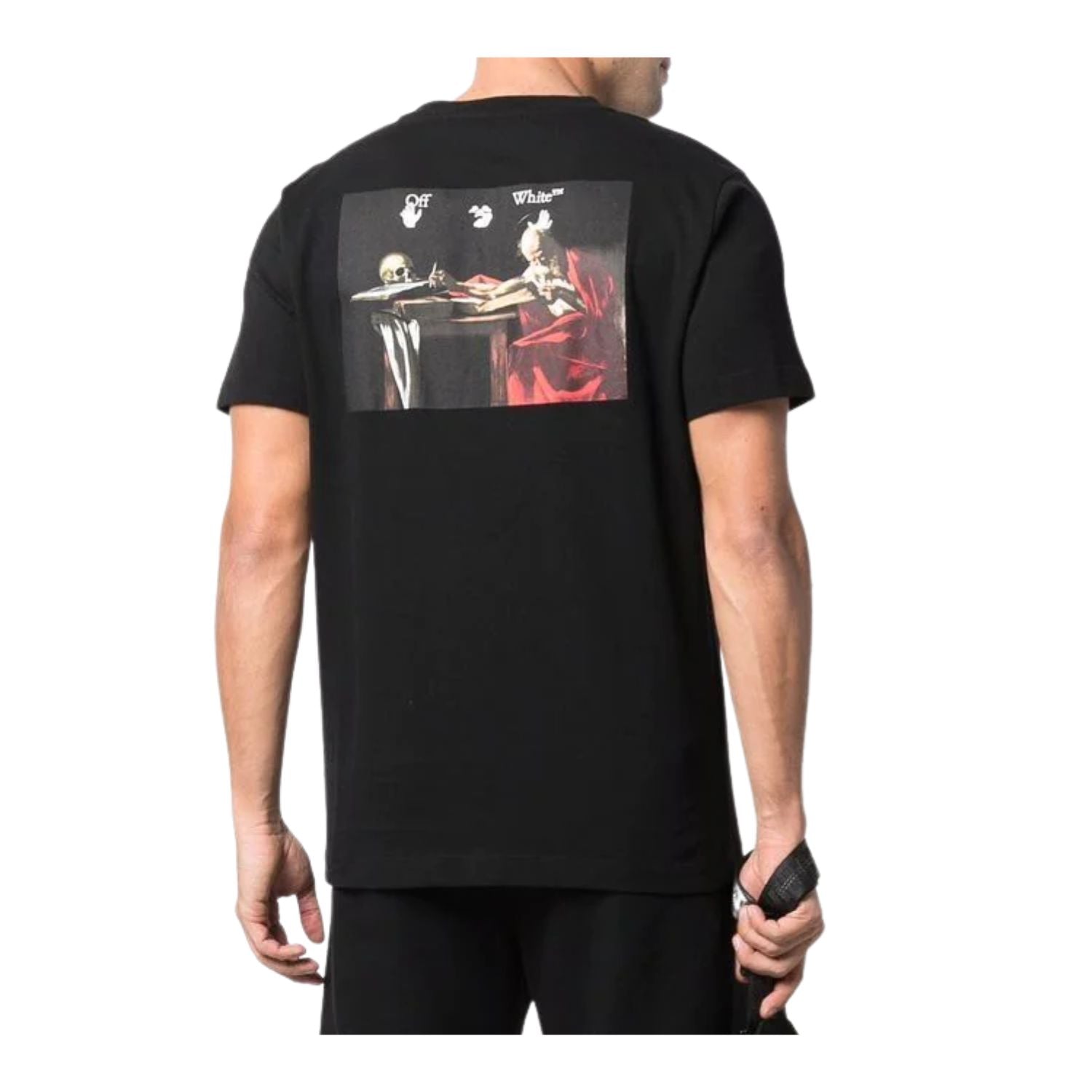 Off-white Caravag Paint Slim S/s Tee Mens Style : Omaa027c99jer00