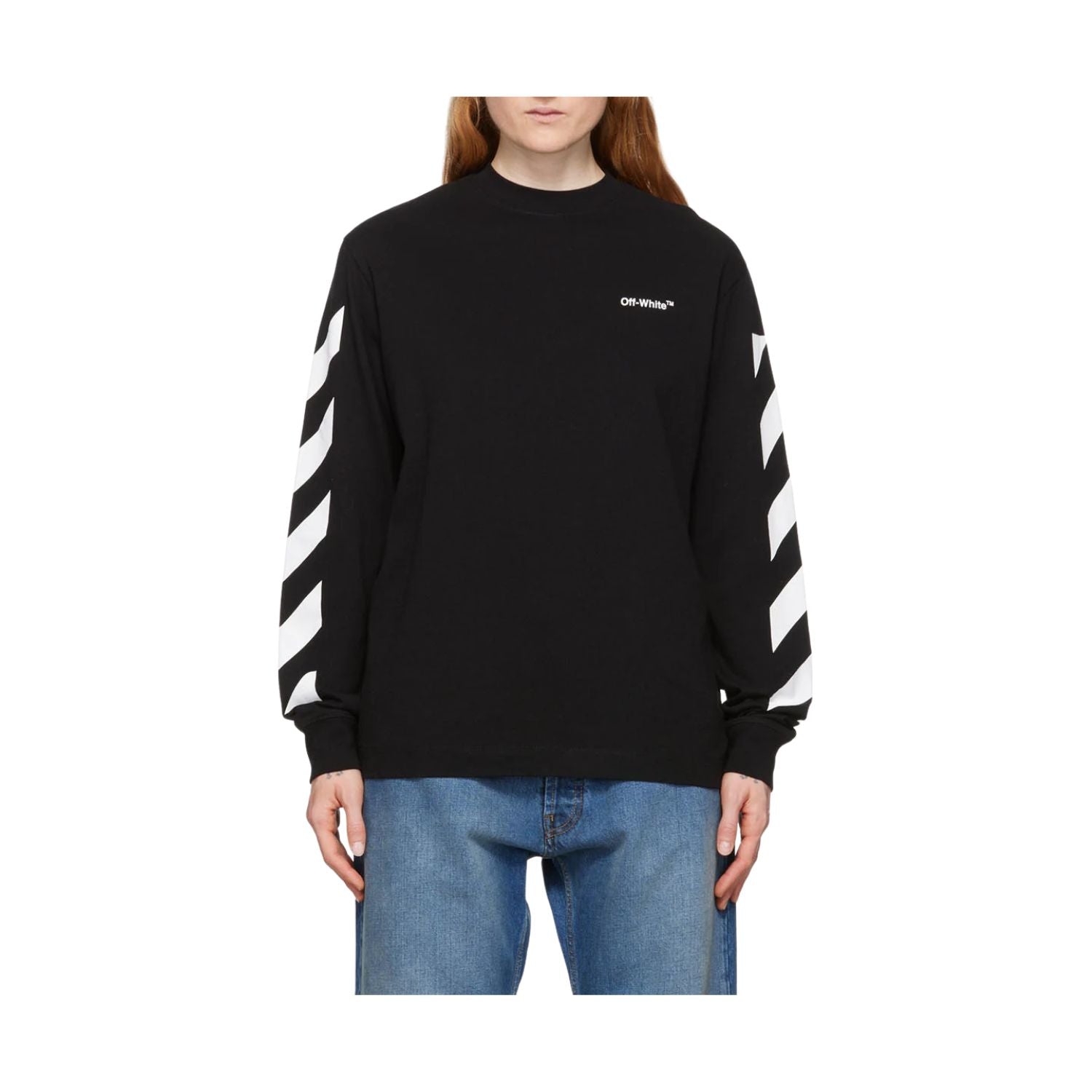 Off-white Diag Arrow Skate L/s Tee Mens Style : Omab064c99jer01
