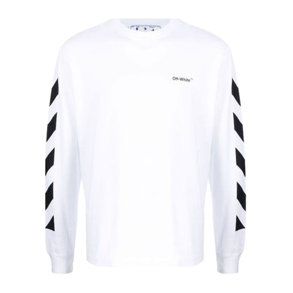 Off-white Diag Helvetica Skate L/s Tee Mens Style : Omab064c99jer00