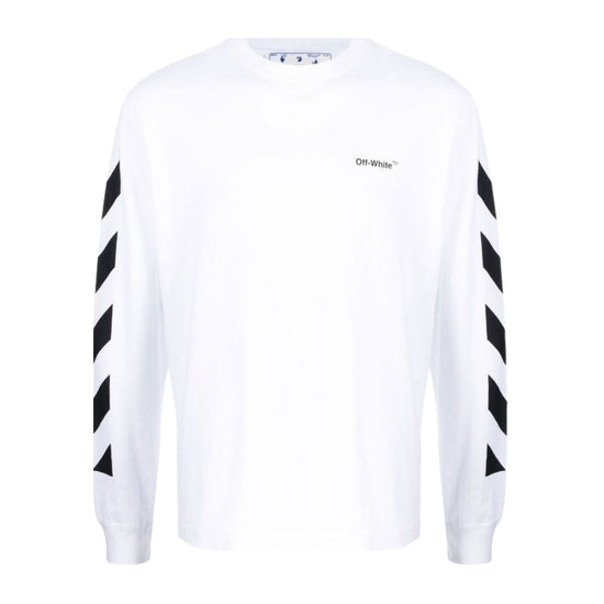 Off-white Diag Helvetica Skate L/s Tee Mens Style : Omab064c99jer00