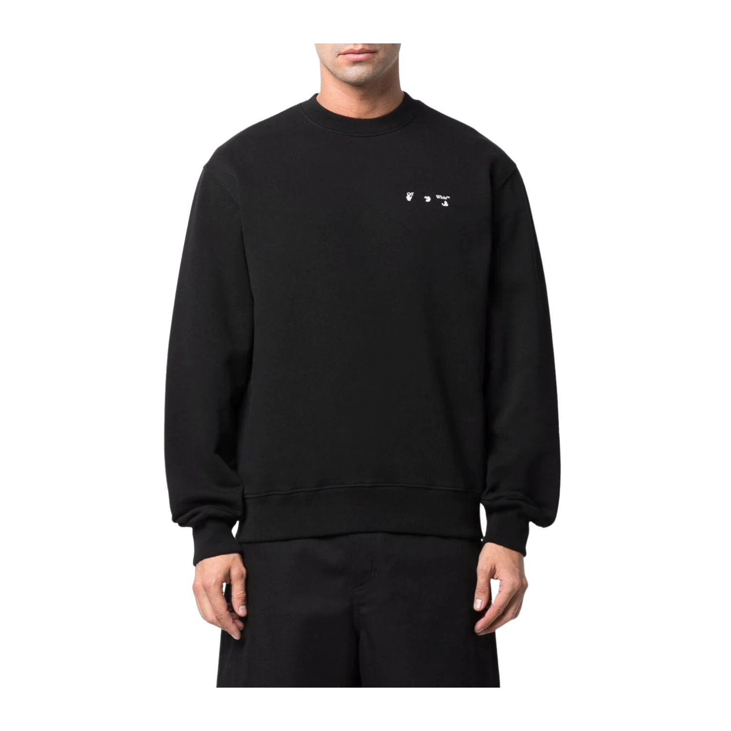 Off-white Caravag Paint Slim Crewneck Mens Style : Omba057c99fle00