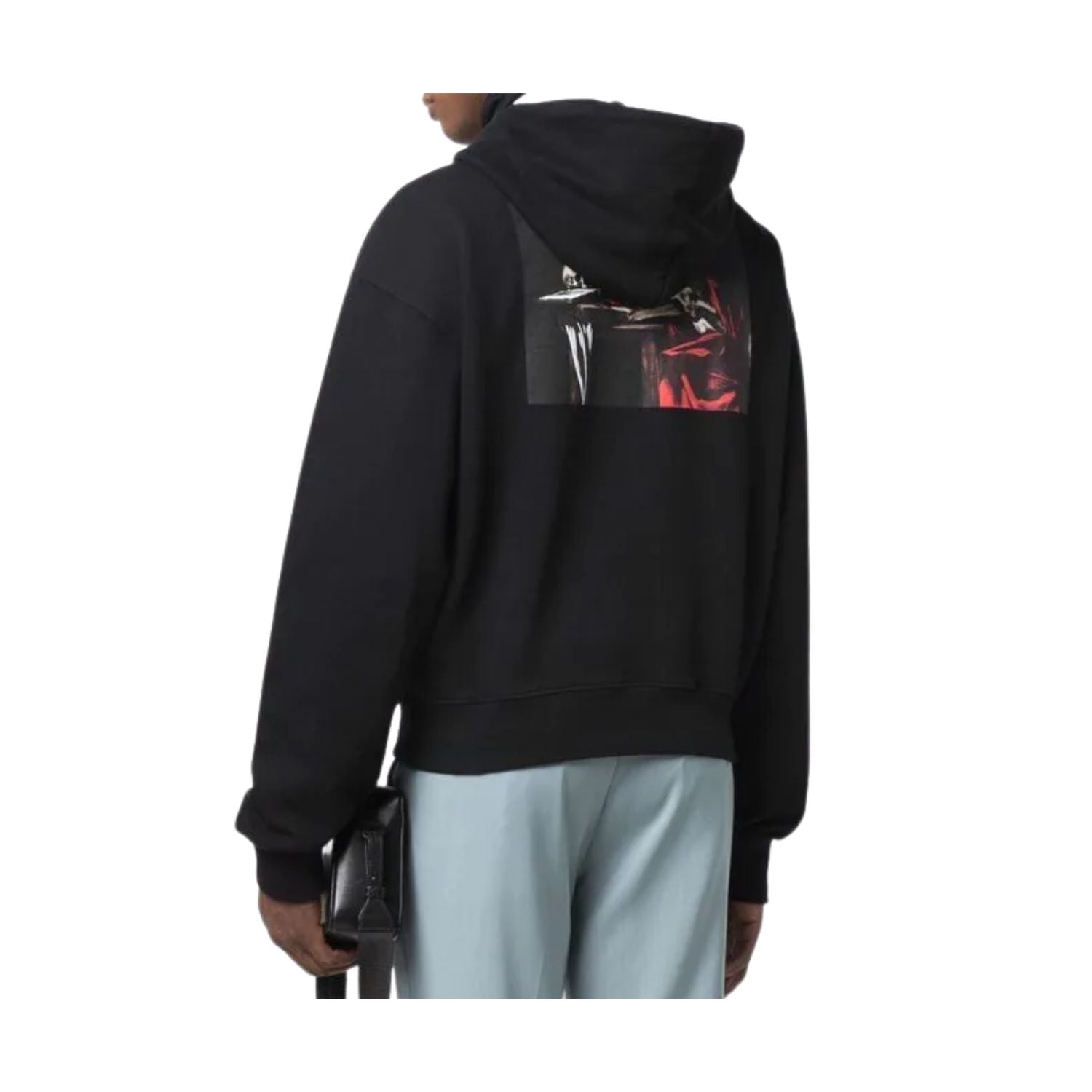 Off-white Caravag Paint Over Hoodie Mens Style : Ombb037c99fle00