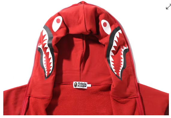 Bape Color Camo Giant Shark Loose Fit Full Zip Hoodie Mens Style : Bape-ss22