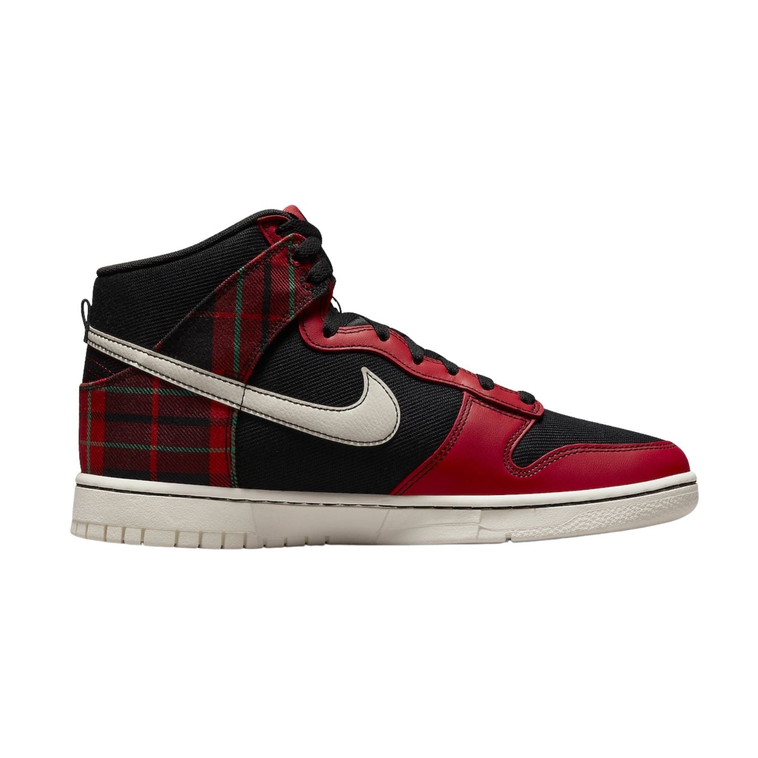 Nike Dunk High SE Tartan Plaid Black University Red