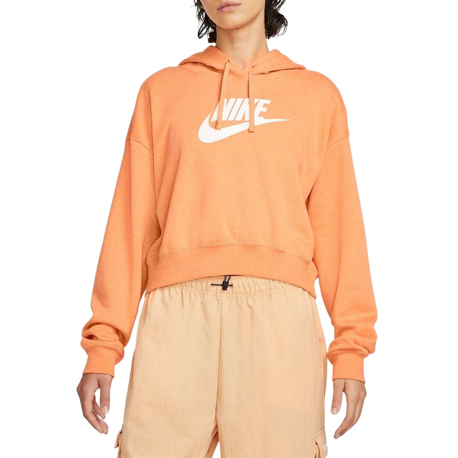 Nike Sportswear Club Fleece Oversized Crop Graphic Hoodie Womens Style : Dq5850