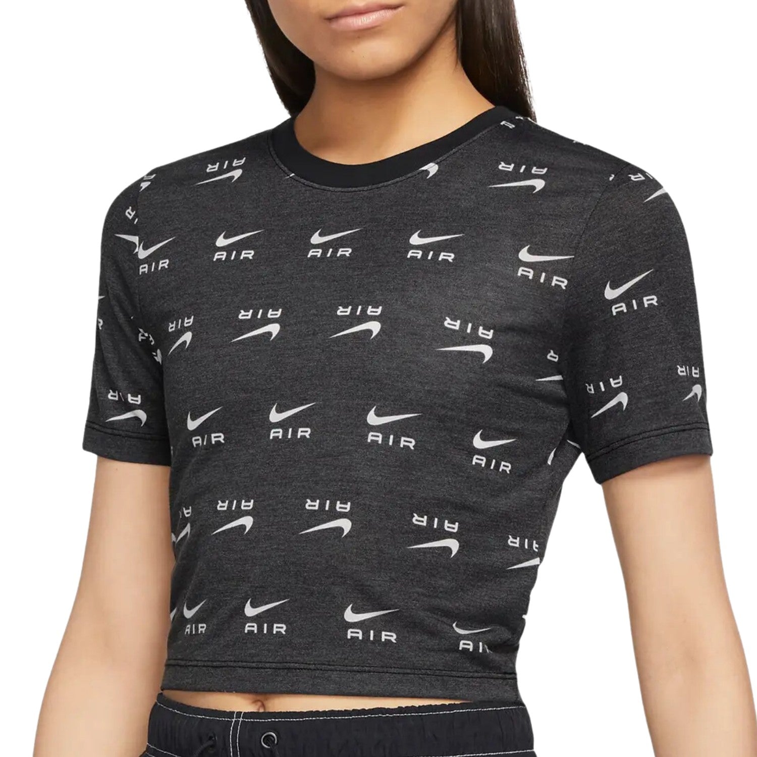 Nike Air Slim-fit Printed Crop T-shirt Womens Style : Dz3751