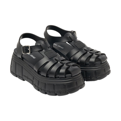 Miu Miu Rubber Sandals With Oversized Sole Womens Style : 5x709d_3lkk