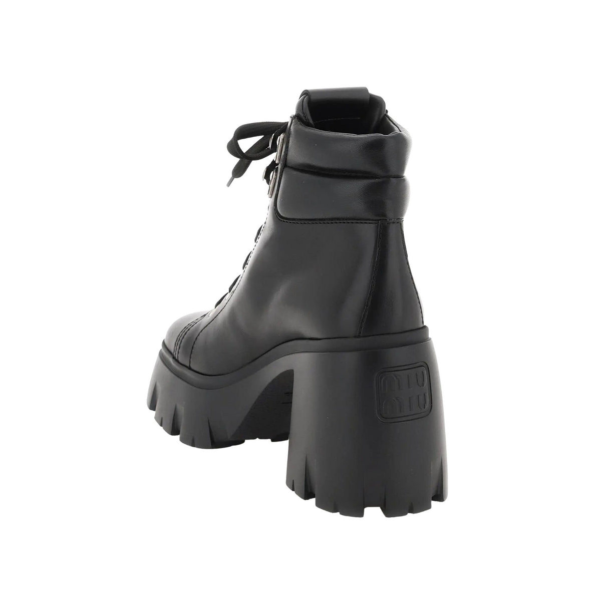 Miu Miu Oversized Sole Leather Ankle Boots Womens Style : 5t789d_3aqp
