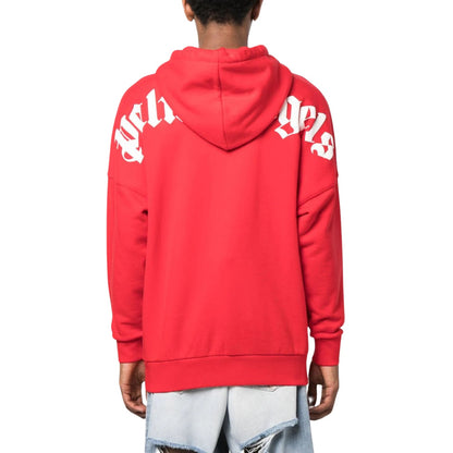 Palm Angels Oversized Logo Popover Sweatshirt Red/White