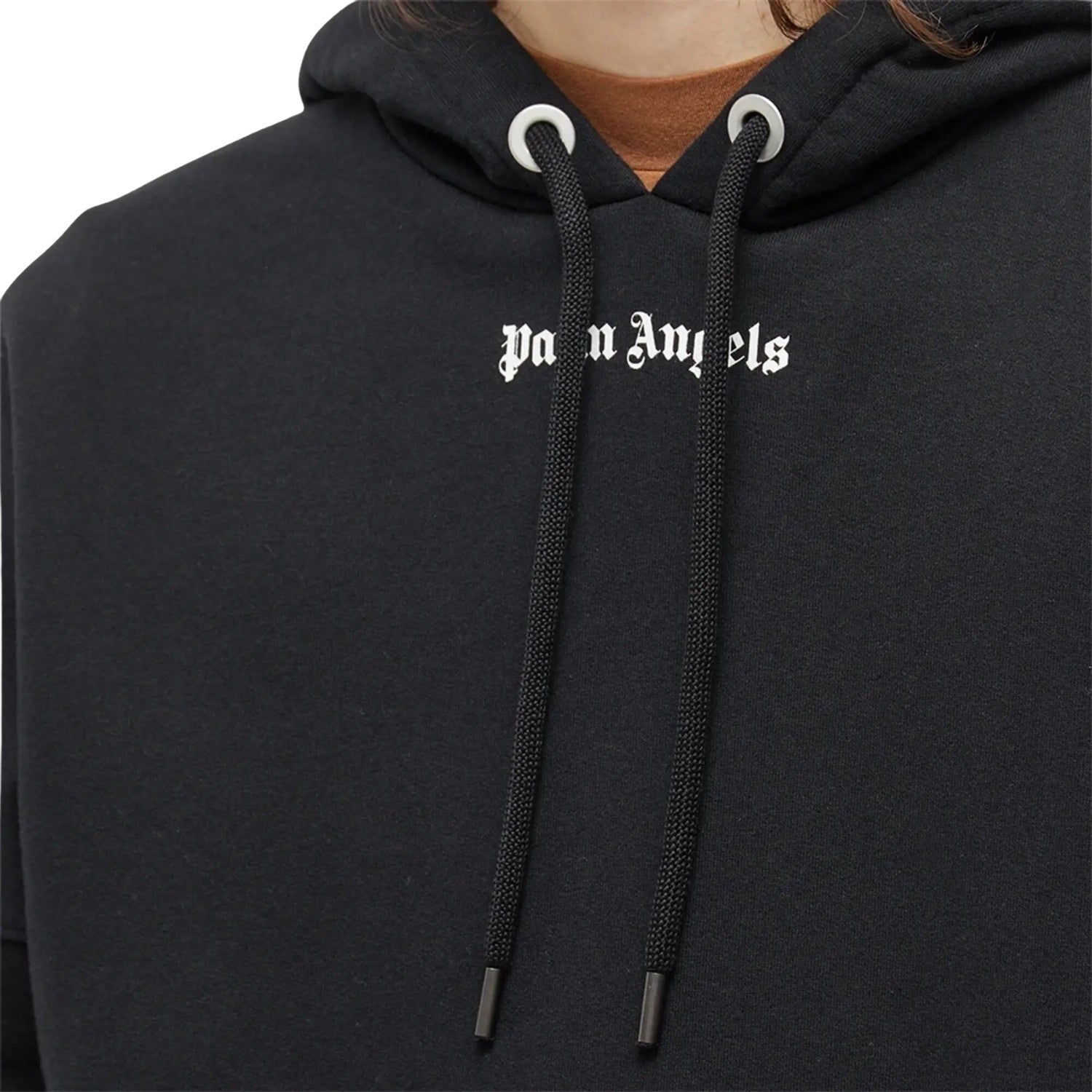 Palm Angels Over The Head Logo Hooded Sweatshirt Black