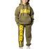 Rawyalty Star Yellow Puff Hoodie And Jogger Set Big Kids Style : Rkjs003