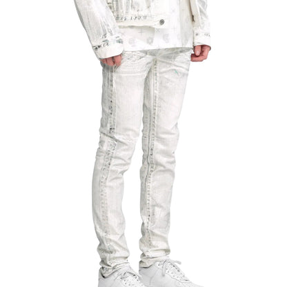 Purple-brand White X Ray Iridescent Wave Foil Jeans Mens Style : P001-wxrw123