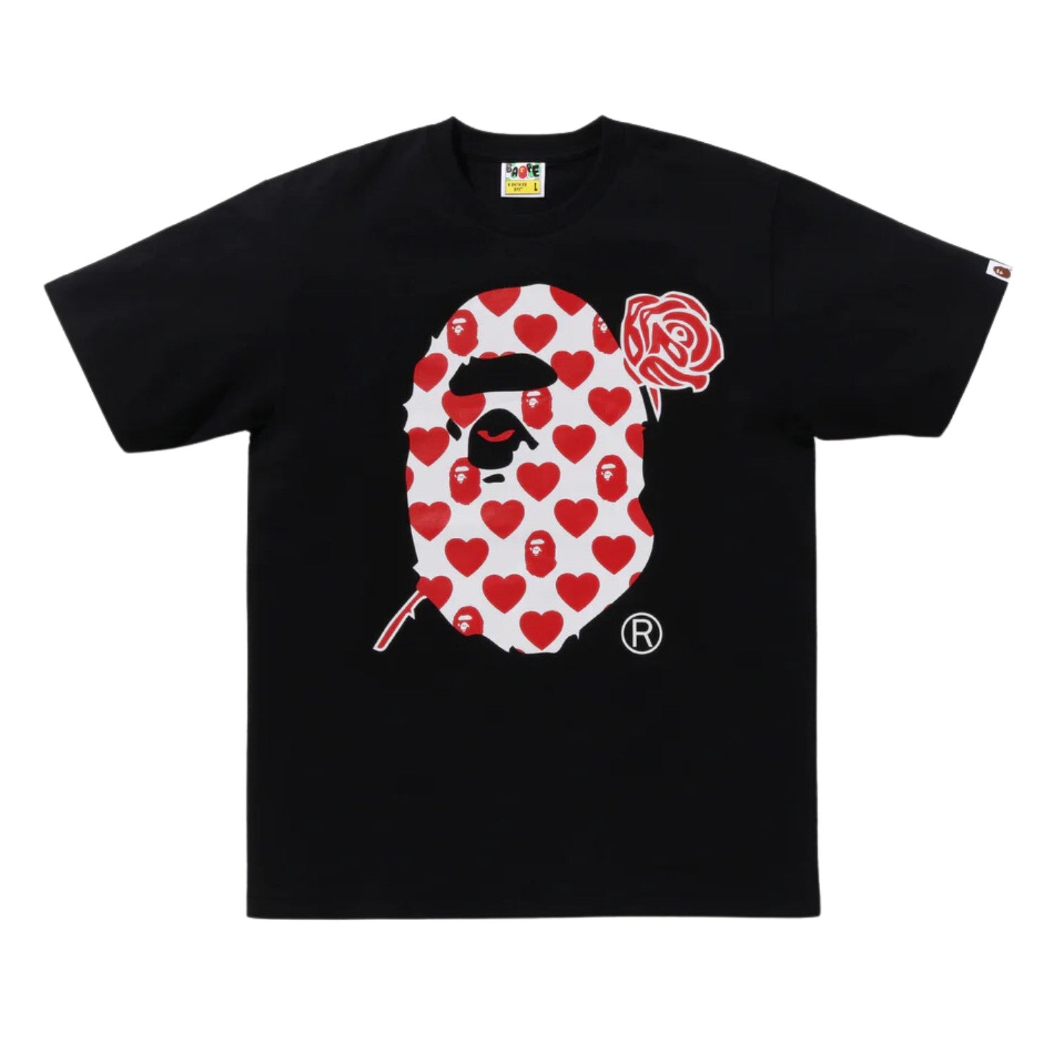 A Bathing Ape Rose And Love Logo On Ape Tee Mens Style : Bape-roaht