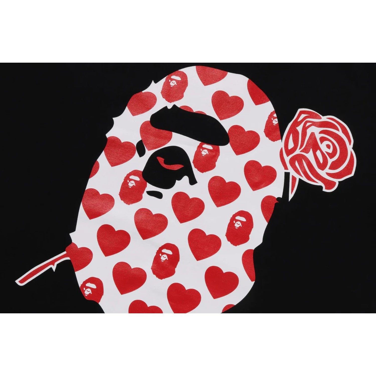 A Bathing Ape Rose And Love Logo On Ape Tee Mens Style : Bape-roaht