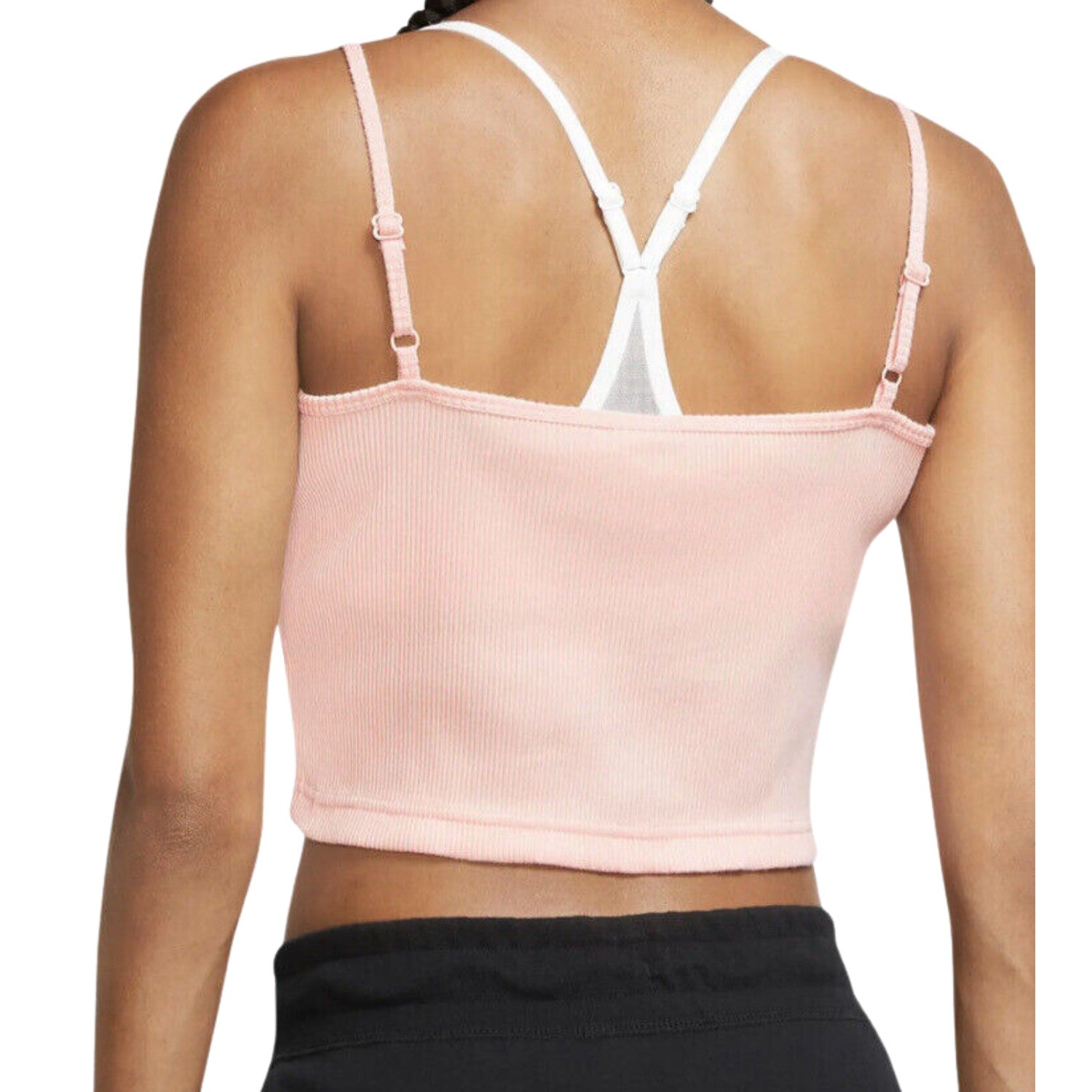 Nike Sportswear Essential Ribbed Crop Pink Tank Womens Style : Dm6737