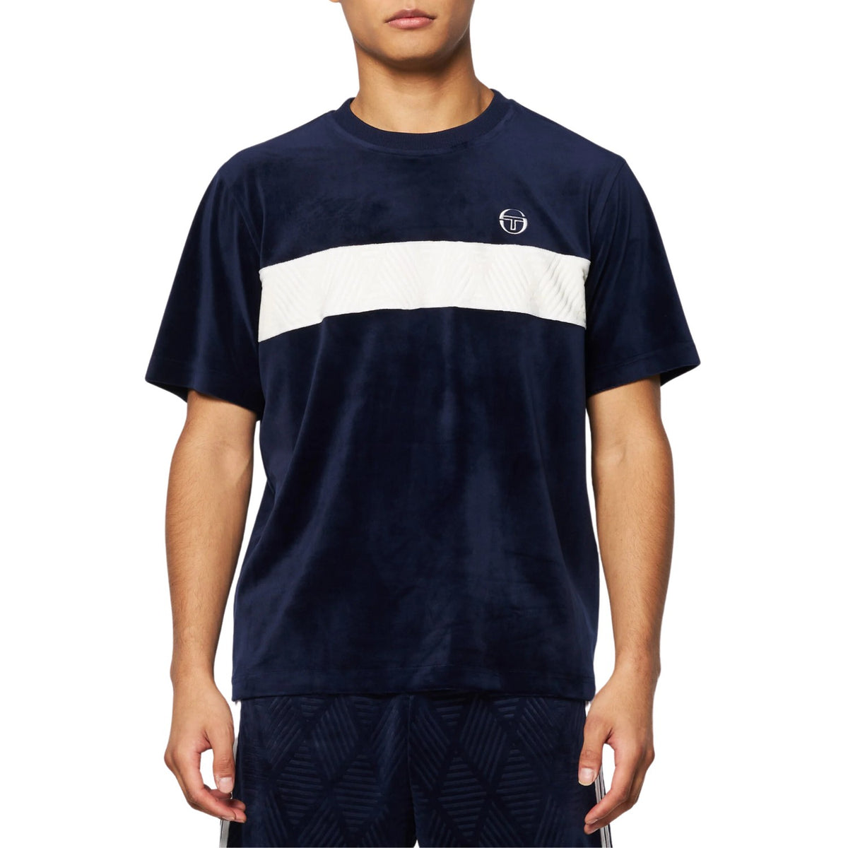Sergio Tacchini Debossed Velour T-shirt Mens Style : Sts24m50873