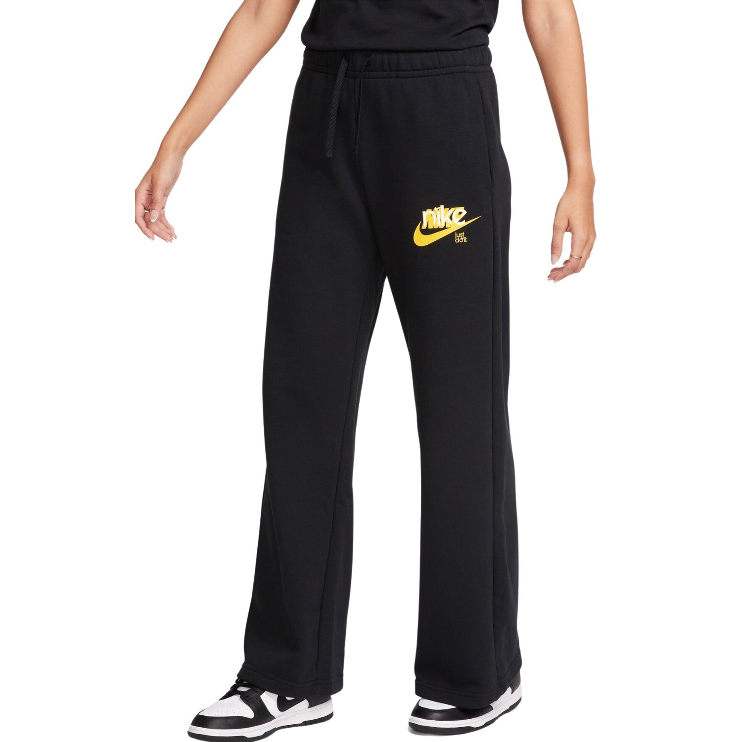 Nike Sportswear Club Fleece Women's Wide Leg Mid Rise Graphic French Terry Pants Womens Style : FN3634