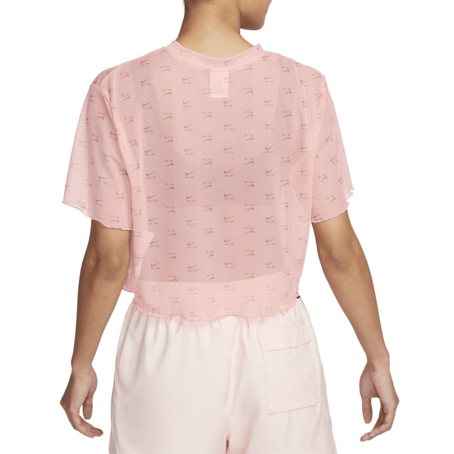 Nike Air Women's Printed Mesh Short-sleeve Crop Top Womens Style : Dv8245