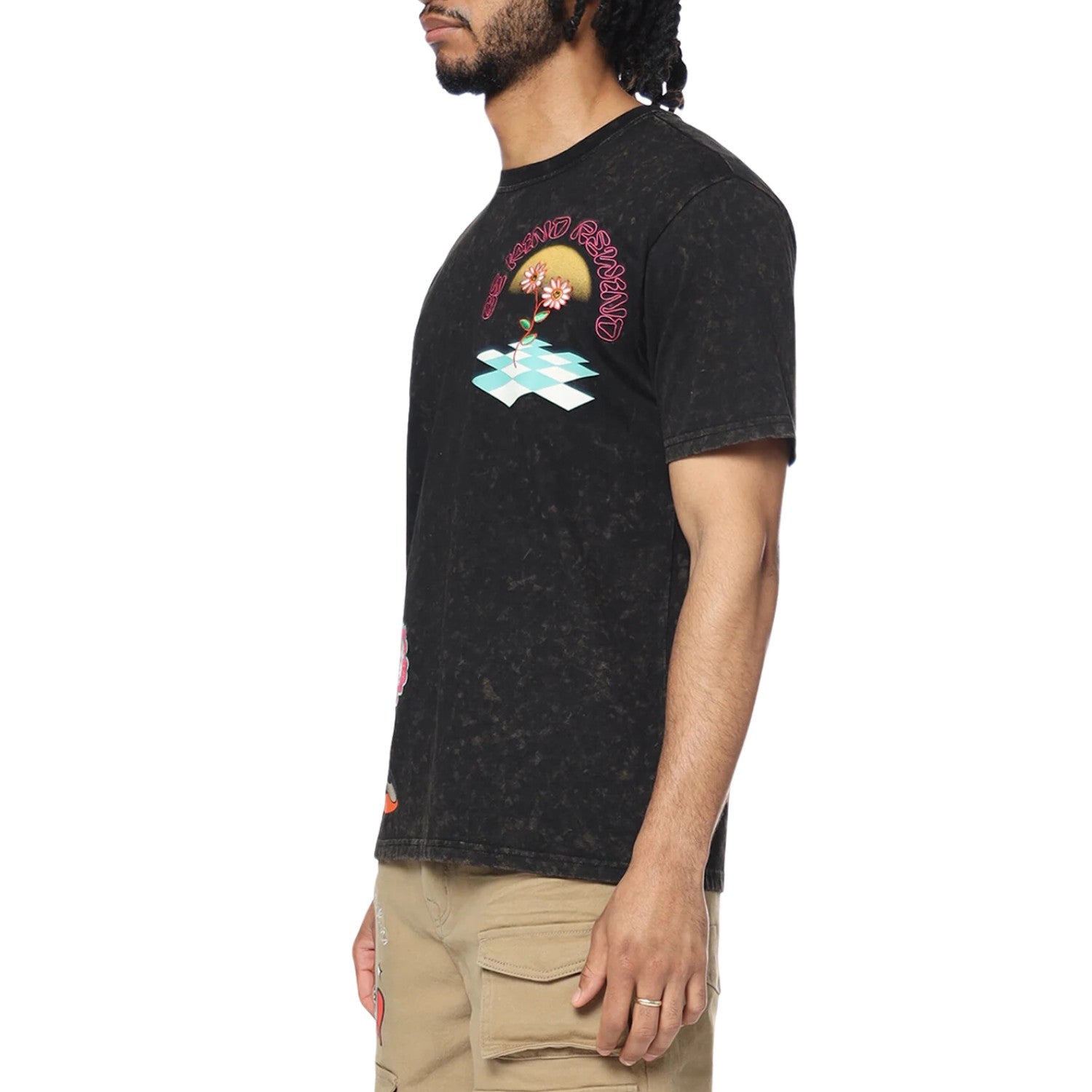 Smoke Rise Mineral Wash Doodle Graphic Ss Tee  Mens Style : Kt24274