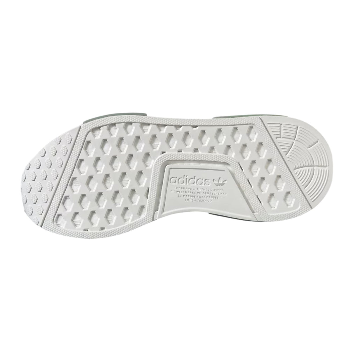Adidas Nmd_r1 Juniors Silver Green Shoes Big Kids Style : Hq1655
