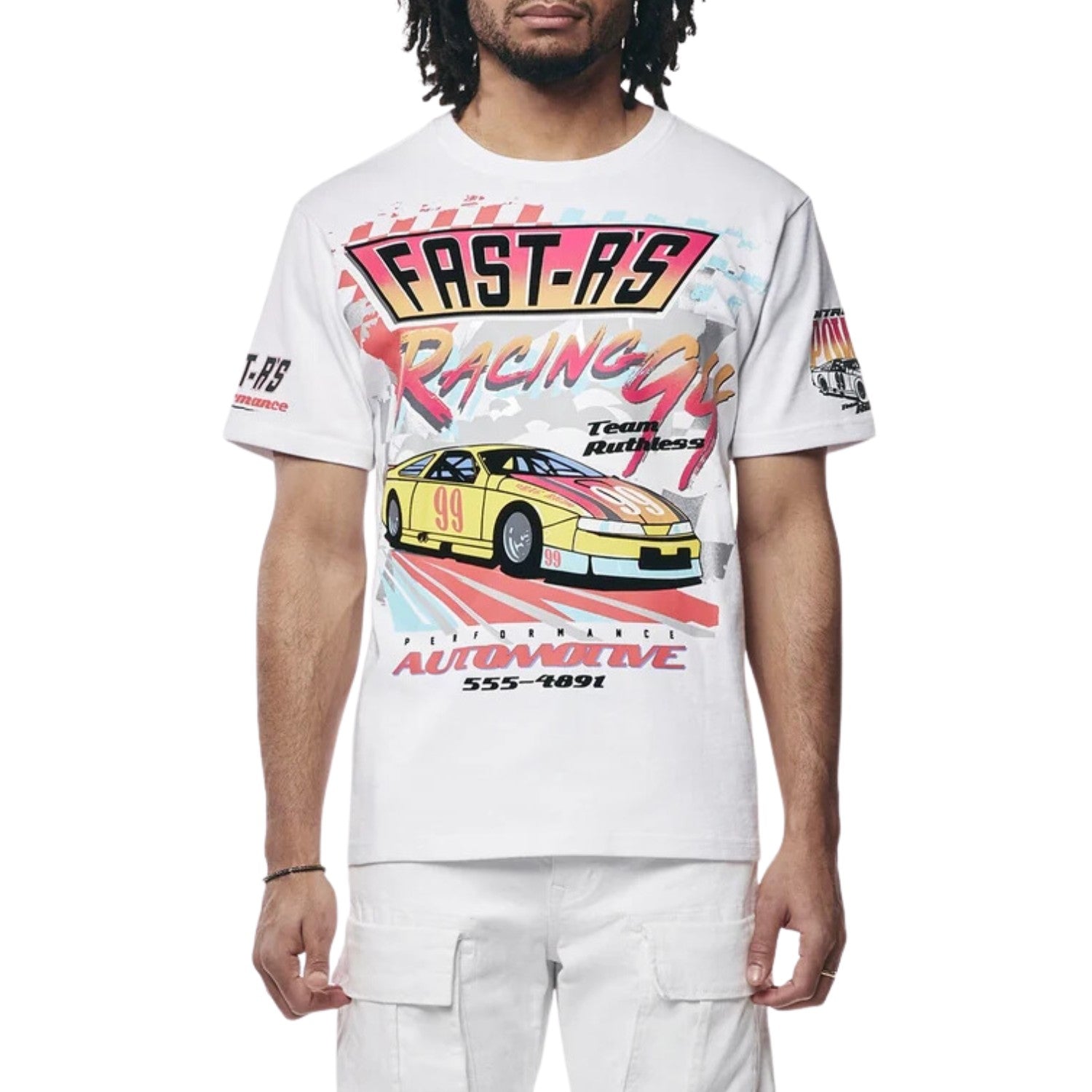Smoke Rise Emb Patched &amp; Graphic Printed T-shirt Mens Style : Kt24258