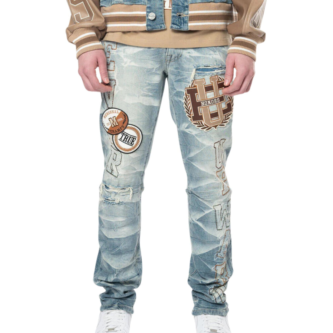 Smoke Rise Varsity Patch Jeans Mens Style : Jp24545