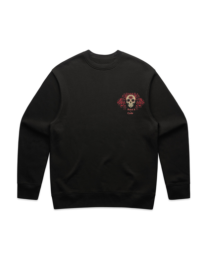 Rebel X Code Royal Skull Blossom Crewneck Mens Style : Rxccrw004