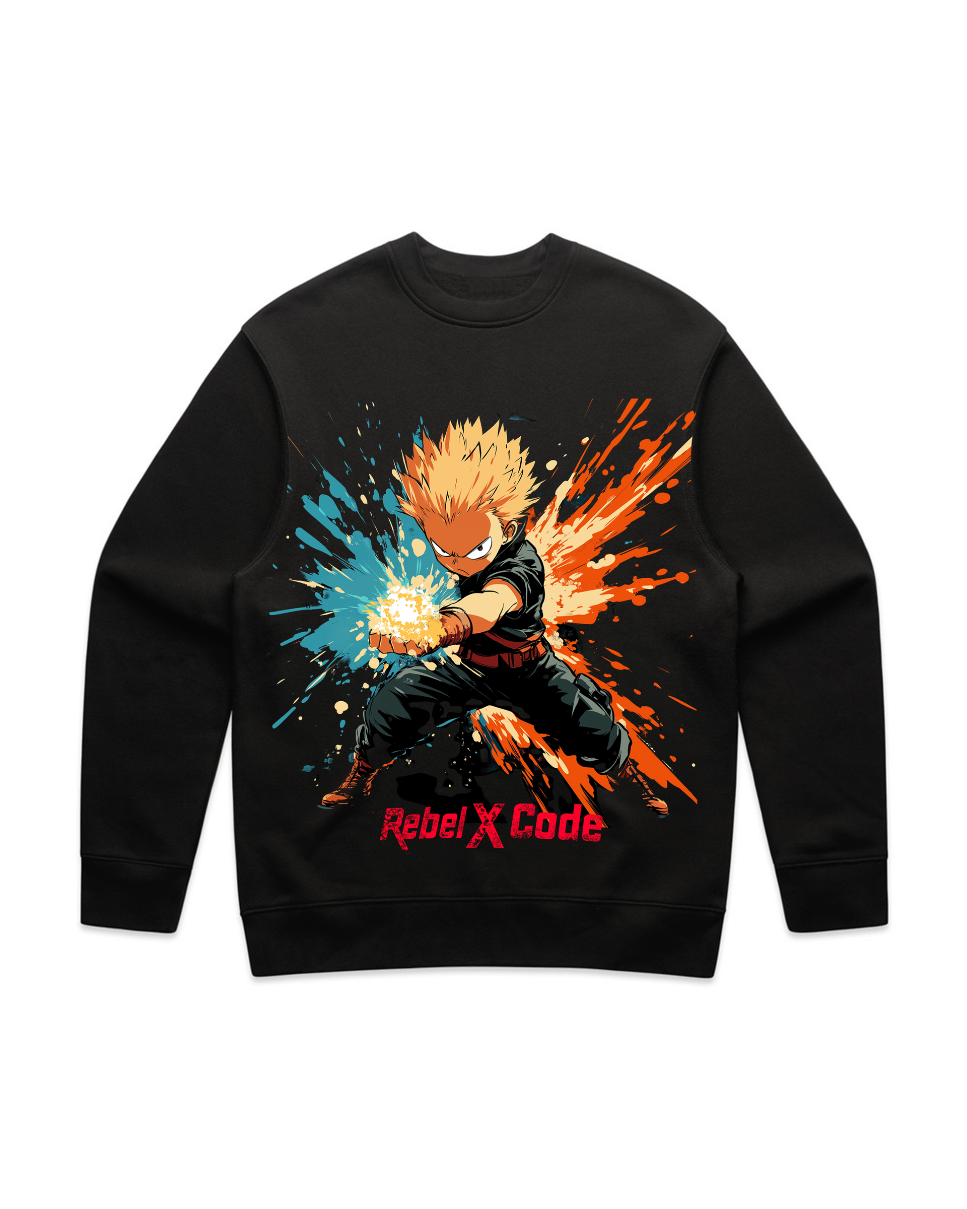 Rebel X Code Anime Inferno Crewneck Mens Style : Rxccrw009