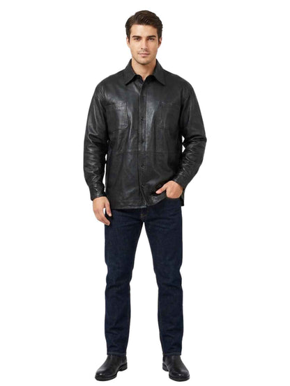 Hudson Outerwear Vintage Echtes Leder 5 Button Jacket Mens Style : HUD 001