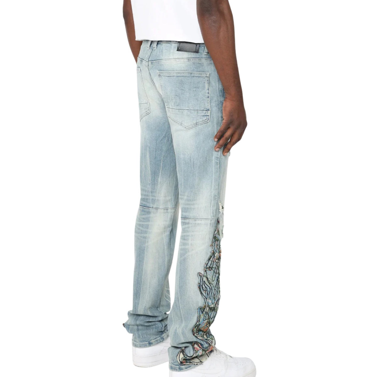 Smoke Rise Tapestry Flame Fashion Jeans Mens Style : Jp25114