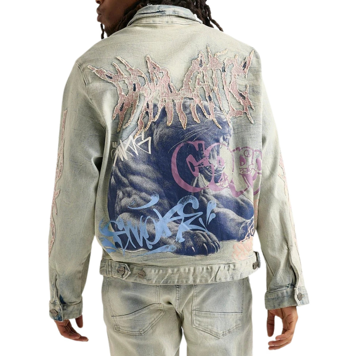 Smoke Rise Dystopia Fashion Denim Jacket Mens Style : Jj25146