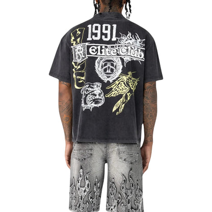 Smoke Rise Fashion T-shirt With Mineral Wash Mens Style : Kt25263