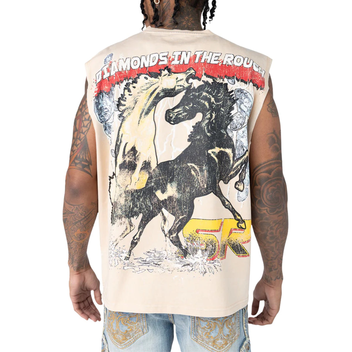 Smoke Rise Rhhinestone Killer Life T-shirt Mens Style : Kt25274