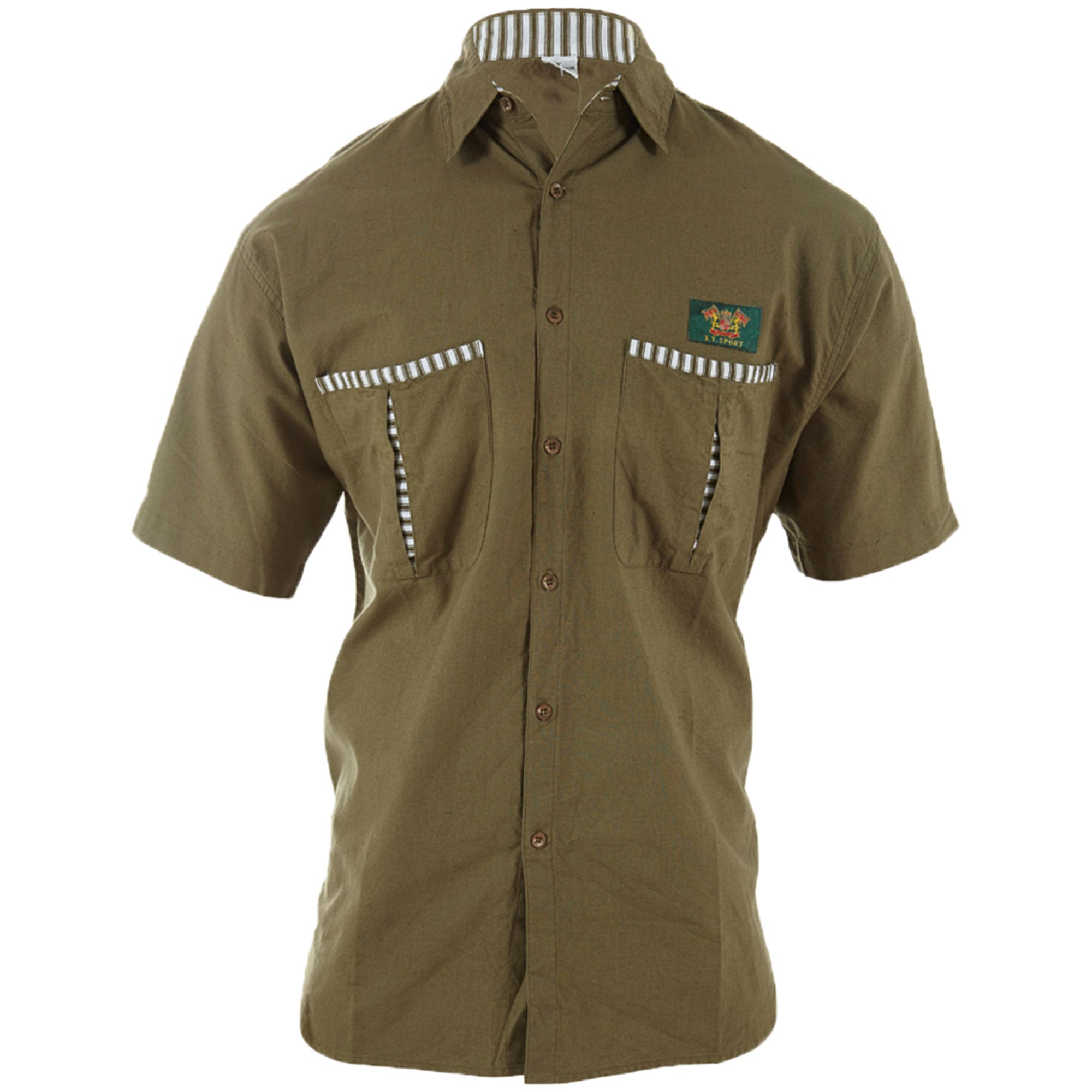 B T Sport Two Pocket Half Sleeves Button Up Shirt Mens Style : RN51684