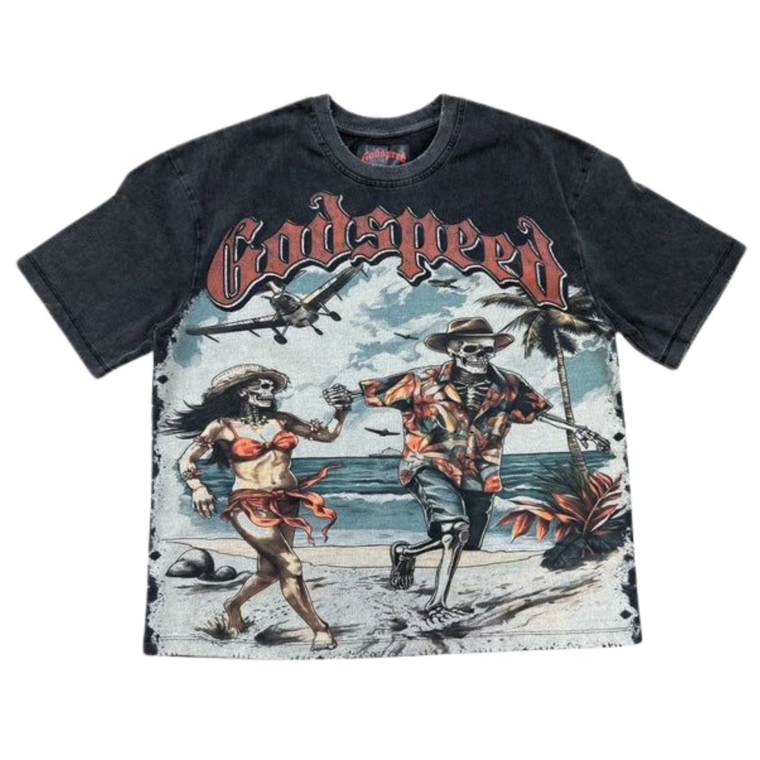 God Speed Chasing Aloha Bone Tee Mens Style : Gs-cabt