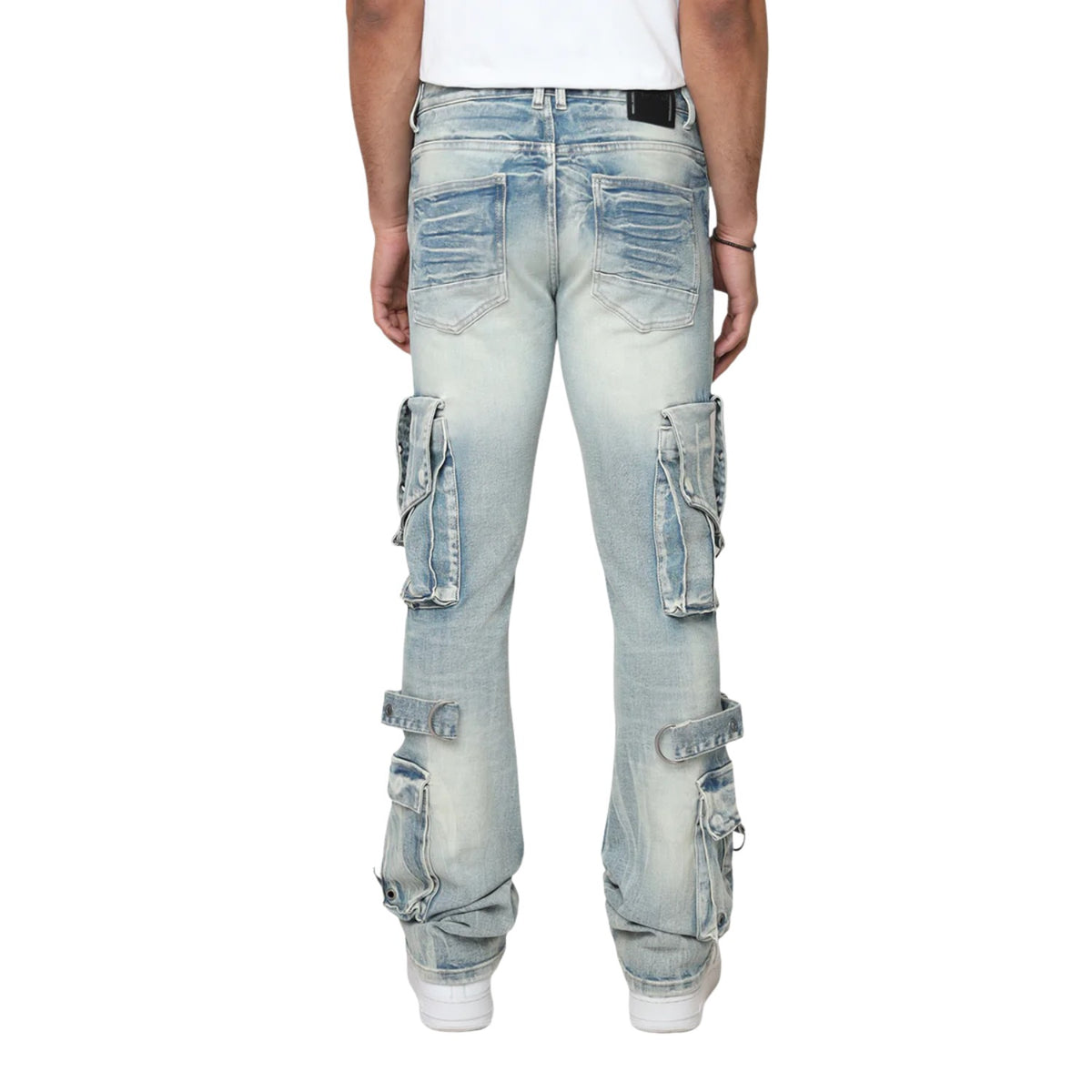 Smoke Rise Eyelet Cargo Jeans Mens Style : Jp25543