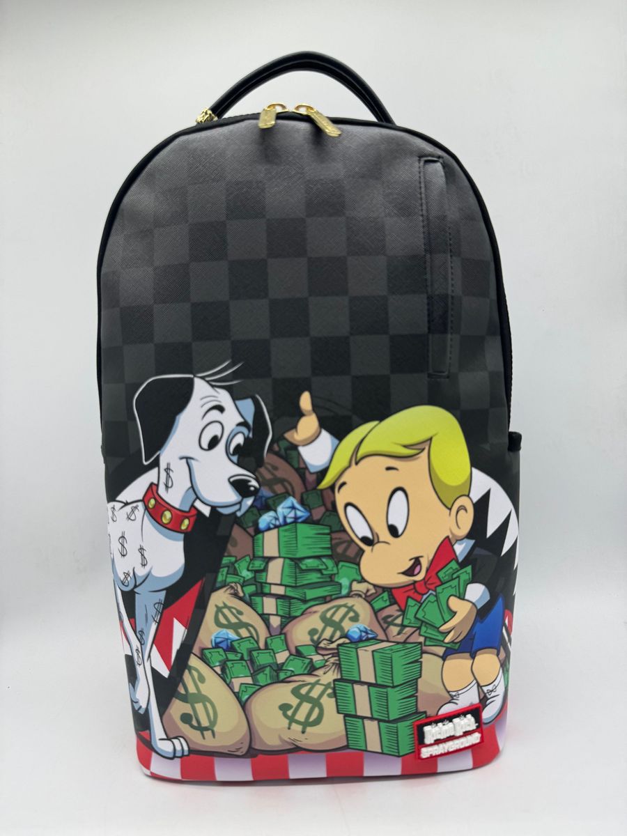 Sprayground Richie Rich Gold Sharkmouth Dlxsv Backpack Unisex Style : 910bb7756