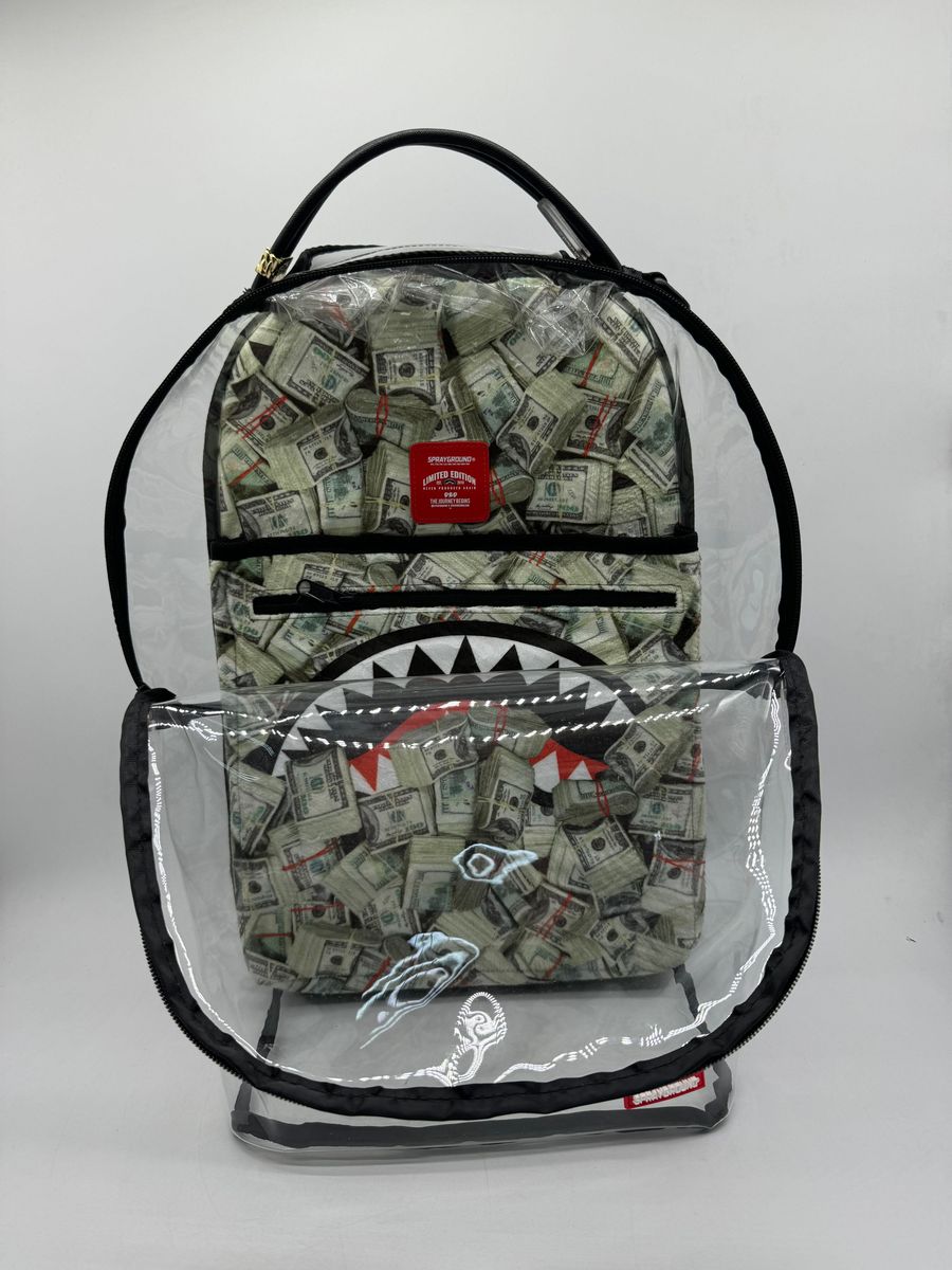 Sprayground Money Pile Dlxs Clear Backpack Unisex Style : 910b7750nsz