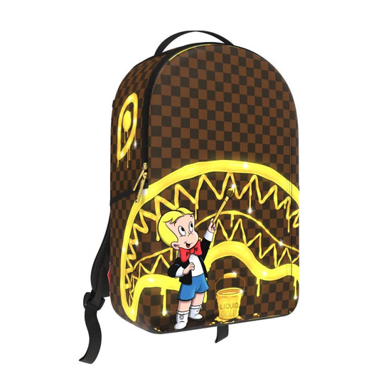 Sprayground Richie Rich Gold Sharkmouth Dlxsv Backpack Unisex Style : 910b7257nsz