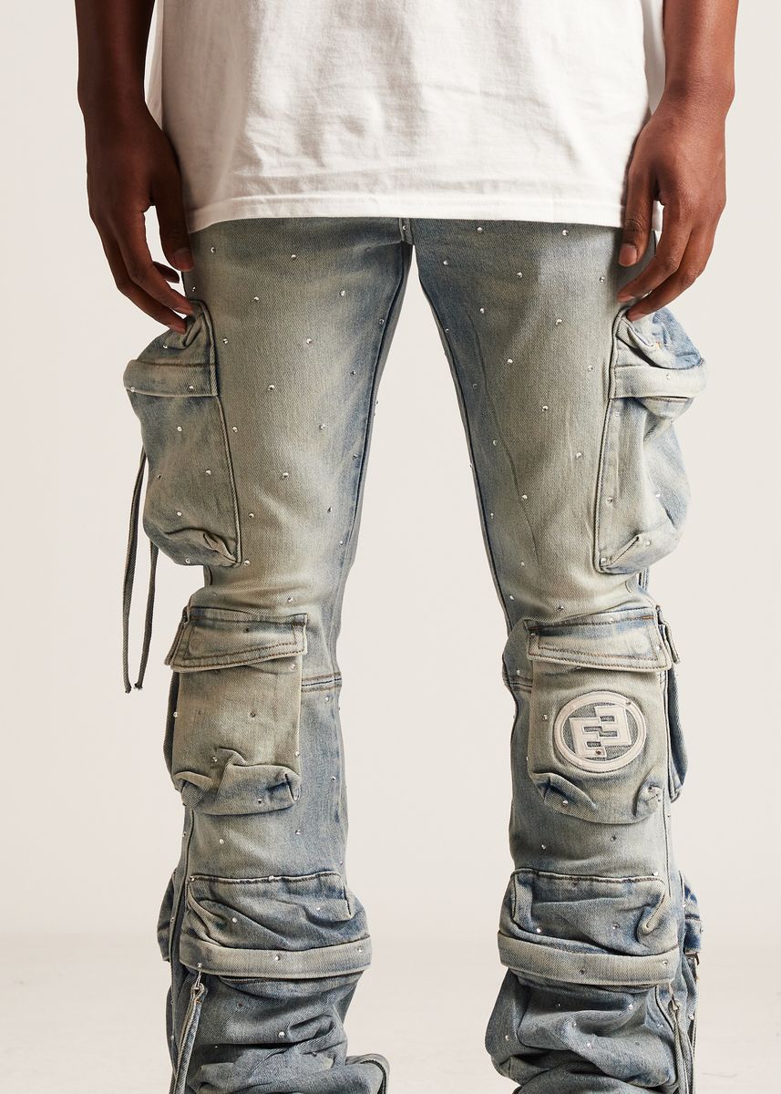 Embellish Hawk Cargo Flare Jeans Mens Style : Embfa125