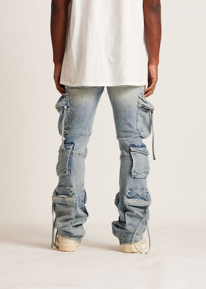 Embellish Hawk Cargo Flare Jeans Mens Style : Embfa125