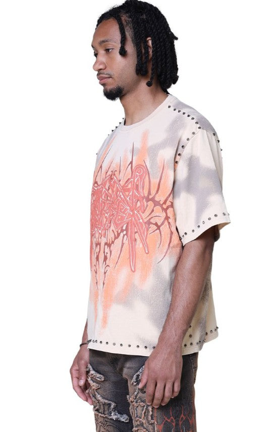 Smoke Rise Ascended Studded T-shirt Mens Style : Kt25661