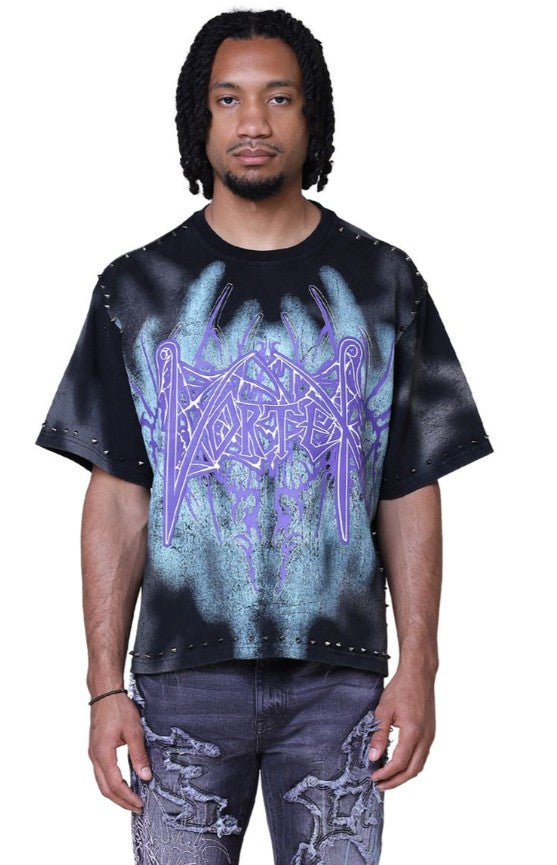 Smoke Rise Ascended Studded T-shirt Mens Style : Kt25661