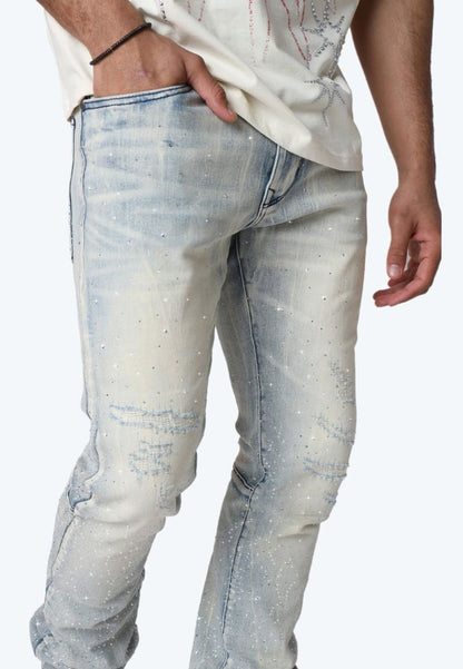 Smoke Rise All Rhinestone Jeans Mens Style : Jp25536