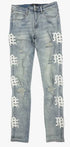 Mixed Emotion Monogram Denim Jeans  Mens Style : Mix-mdj