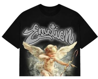 Mixed Emotion Cupid Rhinestone Cropped Tee Mens Style : Mix-crct