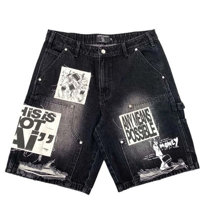 Mixed Emotion Ai Denim Shorts Mens Style : Mix-aids