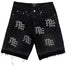 Mixed Emotion Me Rhinestone Denim Shorts Mens Style : Mix-mrds
