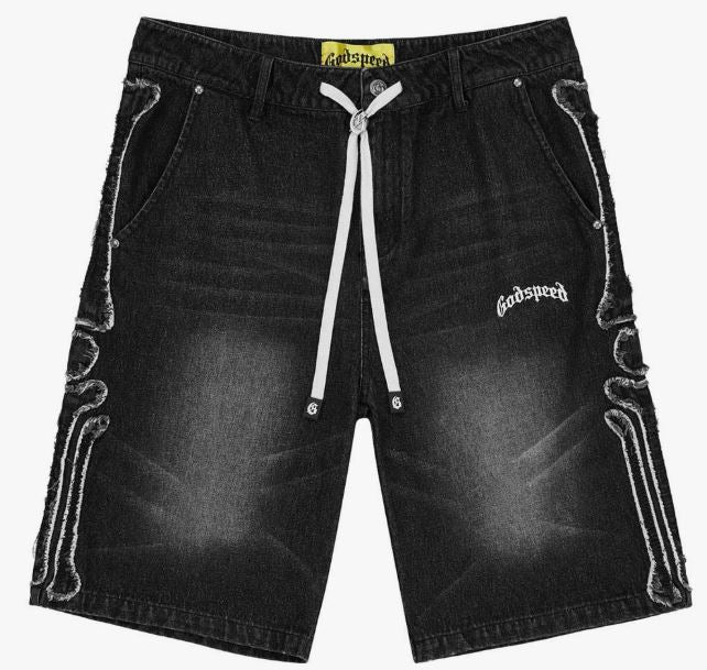 God Speed Femur Frayed Denim Shorts Mens Style : Gs-ffds